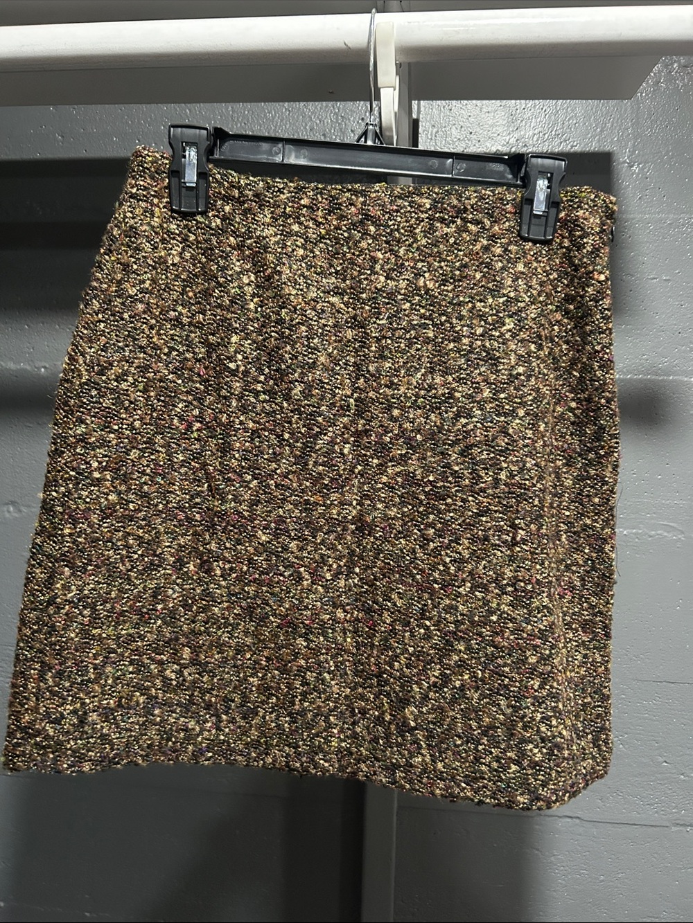 Dakini Brown Tweed Mini Skirt with Multicolor Flecks
